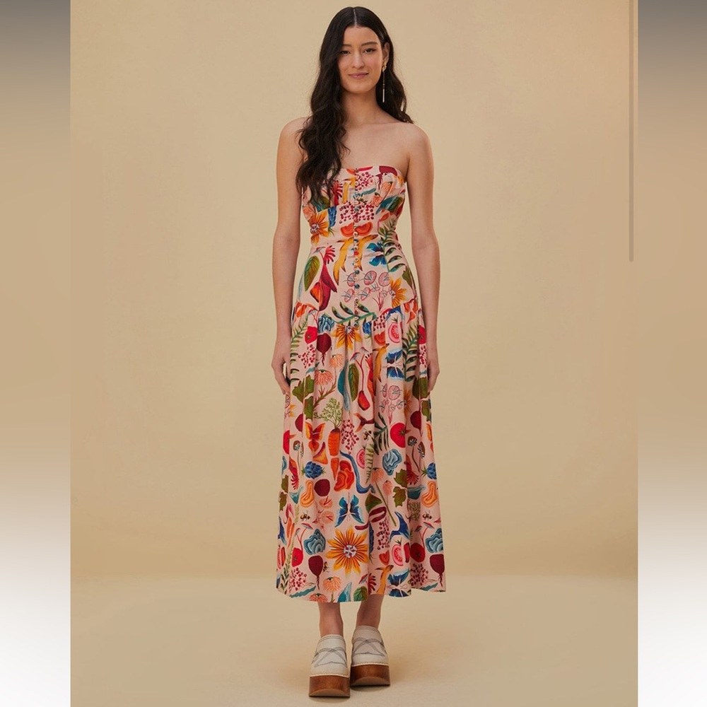 Floral Strapless Maxi Dress